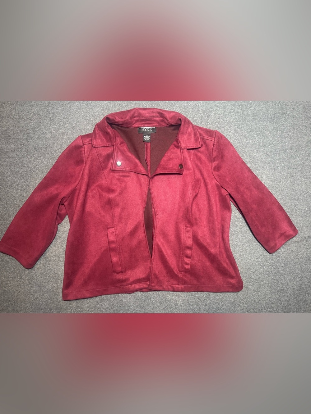 NYCC Women's Burgundy Small Open Front Blazer Size